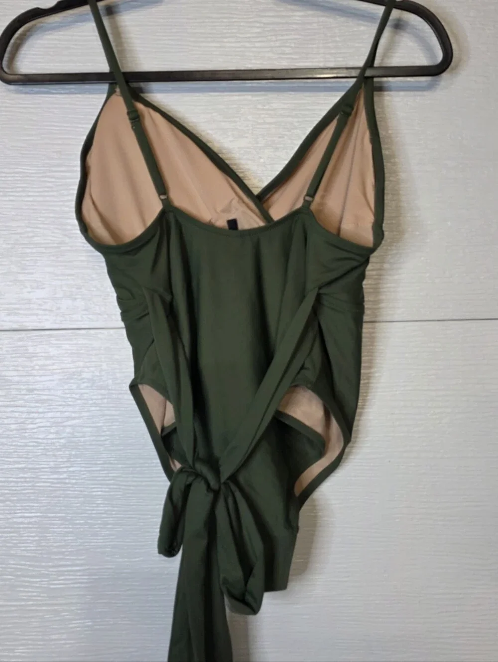 J. Crew Olive Wrap-Front One-Piece Bodysuit